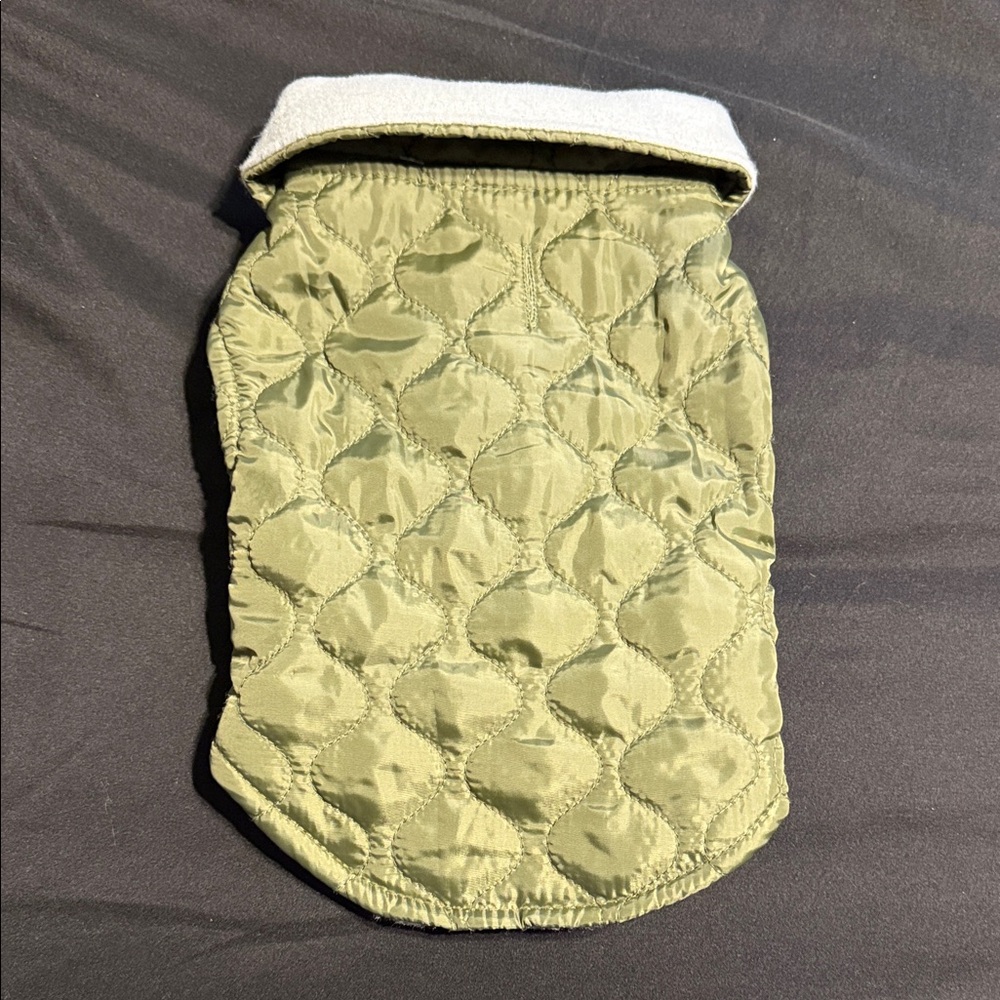 Doodle & Co. Olive Green Fleece Lining Dog Doggy Lightweight Puffer Jacket
